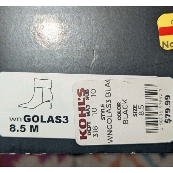 Nine West Size 8.5 M Gola Black Heeled Women's Boots with Stiletto Heel NIB - Picture 10 of 10